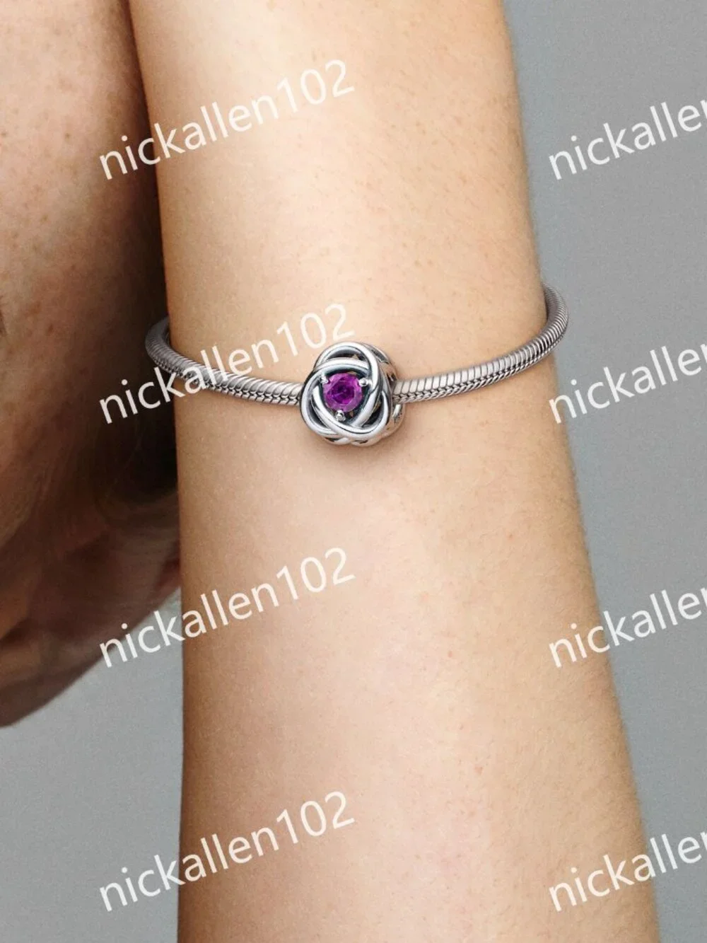 Pandora February Purple Eternity Circle Charm